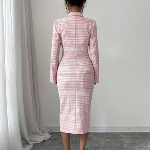 Custom Two Piece Tweed blazer Career Set for Women Business Office <strong>Jacket</strong> Dress Suit Ladies - Product Image 3