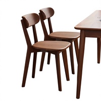 Chaise de salle à manger en bois massif, design rétro mi-siècle 2026, avec système de tenons et mortaises tout-en-un, idéale pour restaurant et bureau.