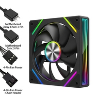 Ventilateur de boîtier d'ordinateur en plastique Bajeal Prism 8 PRO 120 mm à roulement à huile 4 broches 5 V 3 broches ARGB synchronisé avec effets lumineux multiples 1200 tr/min OEM