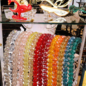 Perle en verre bleu synthétique de 10 mm faite à la main pour la fabrication de bijoux, accessoire de bracelet en cristal et verre soufflé - Product Image 3