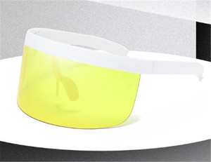 Красивый дизайн, классные модные пользовательские взрослые очки UV400 с плоским верхом, цельнокроеные линзы, большие солнцезащитные очки унисекс из поликарбоната для верховой езды - Product Image 3