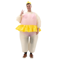 Costume de ballet gonflable rose pour adulte, convient aux tailles de 1,5 à 2 m. Idéal pour Noël, le cosplay, les fêtes, les spectacles sur scène et les bals masqués.
