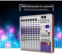 Console de mixage TopYun 8 canaux avec 99 effets DSP, réverbération intégrée, égaliseur 3 bandes, USB et Bluetooth pour la scène, la maison et les conférences