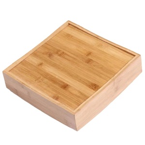 Bandeja para Aperitivos de Madera Maciza, Cuadrada, Multifuncional, Caja de Almacenamiento, Plato para Dulces y Frutas, Tipo Vertical Tq908 - Product Image 1