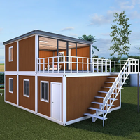 Maison de conteneur de luxe de 40 pieds, 2 étages, 6 chambres, maison en acier préfabriquée, maison de conteneur portable
