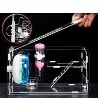 Cage pour animaux en acrylique transparent personnalisée Maison pour hamsters avec bouteille d'eau Cabane Maison pour animaux Terrarium pour gerbilles