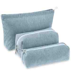 Large Capacity Corduroy Pouch Zipper Canvas Travel Toiletry Purse Make up Organizer Case Accessories - Product Image 1