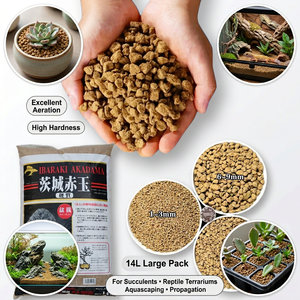 Granulés d'Akadama durs 1-3mm 3-6mm 6-9mm Sac de 14L pour aménagement d'aquarium et enracinement des plantes - Product Image 1