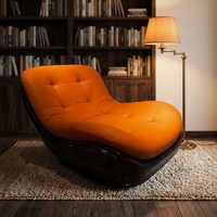 Fauteuil inclinable grand format au design moderne pour salon et bureau à domicile, en plastique renforcé de fibres de verre, confortable et idéal pour la détente