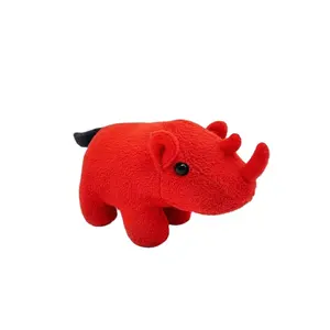 Juguete de vaca de peluche rojo suave personalizado de fábrica, juguete de peluche Red Bull de pie