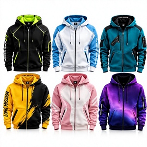 Sudadera con Capucha y Cierre de Cremallera para Hombre Long Mission, 100% Algodón, Forro Polar, Transpirable, Corte Regular, Informal, Invierno - Product Image 5