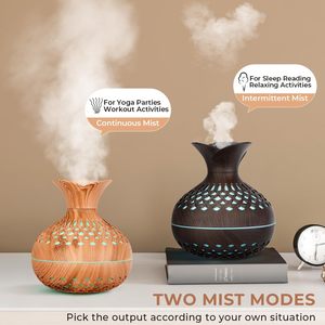 Portable 7 Color LED Night Light USB Plastic Wood Grain Ultrasonic <b>Mist</b> <b>Humidifier</b> 300ml Capacity for Home Household & Hotel Use - Product Image 5