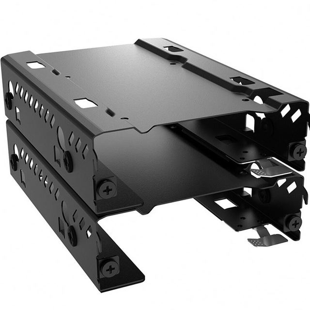 Phanteks Stackable 3.5 / 2.5 Inch HDD Bracket Duo Pack Cases 2 Pack HDD Hard Drive Metal Mounting Bracket Adapter Black