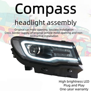 Led Đèn pha lắp ráp với Xenon bifoptic ống kính 6000K ban ngày chạy lần lượt tín hiệu điều kiện mới cho Jeep la bàn sửa đổi 17-19 - Product Image 2