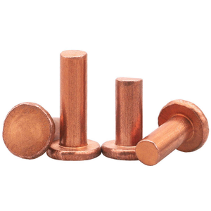 Rivets plats en cuivre de haute qualité, prix usine, M4 M6 M8 M10 x 50 mm, tête large et fine, pour produits en cuir - Product Image 1