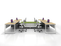 Bureau de direction modulaire ouvert moderne et simple pour 2 personnes, en matériaux écologiques, avec pieds réglables – Vente directe usine 2026