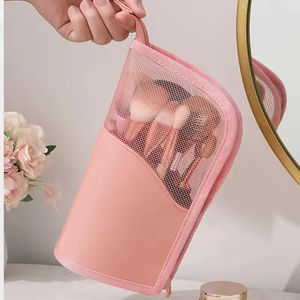 Transparent <b>Makeup</b> Case Women's Cosmetic Bag with Zipper <b>Brush</b> <b>Holder</b> Storage <b>Makeup</b> Bag - Product Image 5