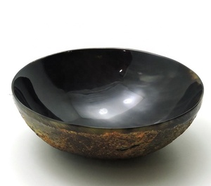 Uncut ชุดอุปกรณ์อาหารเย็นแบบเขาควายธรรมชาติ,ชุดอุปกรณ์อาหารเย็นชามแก้วสลัดผลไม้สำหรับร้านอาหาร - Product Image 3