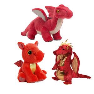 EN71 CPSIA certificati Dragon peluche giocattoli Logo personalizzato Imprint regalo promozionale rosso verde drago farcito animale ISO Factory OEM ODM - Product Image 1