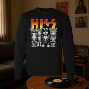 Hiss Cats Rock Kittens Camiseta de manga larga para amantes de los gatos, regalo musical - Product Image 3