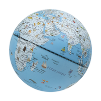 Globe de carte du monde en Pvc de couleur bleue de 20cm 8 pouces avec lampe LED Globe
