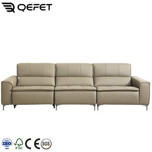 Hiện đại Ba chỗ ngồi điện Recliner <span class=keywords><strong>sofa</strong></span> Set Top-Grain da màu xanh lá cây tufted Zero tường ngả với USB sạc vật liệu gỗ - Product Image 2