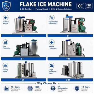 เครื่องทำน้ำแข็งเกล็ดขนาด 15 ตัน ขนาดเกล็ด 1.5-2.2 มม. ระบบ PLC อัตโนมัติ ใช้น้ำทะเล สำหรับอุตสาหกรรมประมง ห้องเย็น และการผลิตน้ำแข็ง - Product Image 3