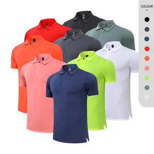 Solid color golf polo quick dry side slip polo shirt company shirt men workout polo short shirt