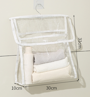 Sac de rangement mural transparent en PVC, organisateur suspendu étanche pour salle de bain, serviettes, vêtements, articles de toilette