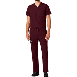 Set di scrub medici con LOGO personalizzato da uomo divise ospedaliere intrecciate per <span class=keywords><strong>lavoro</strong></span> da salone di bellezza <span class=keywords><strong>infermiere</strong></span>, tra cui pantaloni dritti - Product Image 4