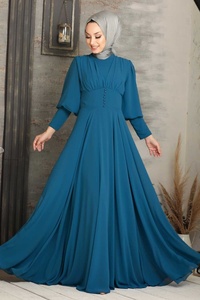 Vestido Musulmán Islámico para Mujer, Abaya Maxi con Botones, Manga Larga, Cintura Alta, Estilo Eid, Marca MOTIVE FORCE - Product Image 5