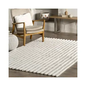 2024 Eco-friendly Home Decor Faux Fur Long Pile Plush Fabric Rugs White Fur Carpet for Living Room
