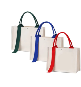 Customized <b>Thick</b> Cotton Canvas Handbag for Women, Large Capacity Zipper Buckle, Women's Shopping Bag - Product Image 3