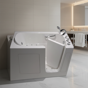 <span class=keywords><strong>Baignoire</strong></span>-<span class=keywords><strong>douche</strong></span> combinée en acrylique avec fonction massage, design autoportant et drain central - Product Image 3