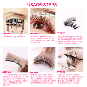 ขนตาปลอมแม่เหล็กแบบนุ่มบาง2ชิ้นขนตาแม่เหล็ก - Product Image 5