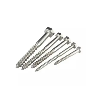 High Quality Stainless Steel Hex Head Self Tapping Screws Half Thread Furniture Barrel Bolt Set for Beds Chairs, Crib