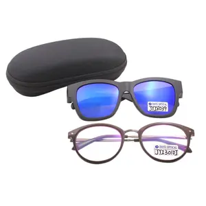 Fit Over cận thị kính đọc sách co giãn linh hoạt tac ống kính phân cực tích hợp Brow fitover Sunglasses với EVA trường hợp