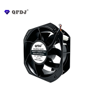 พัดลมระบายความร้อน QFDJ 22580 DC ขนาด 24 นิ้ว 3000 รอบต่อนาที แบบลูกปืนสลีฟ  พัดลมแบบแกนหมุนพลาสติกสีดำ สำหรับอุปกรณ์อุตสาหกรรม - Product Image 2
