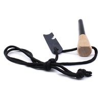1/2 "Poignée en bois épaisse Bushcraft Kit d'acier de feu de survie traditionnel Ferro Rod avec lanière