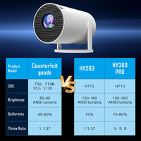 Projecteur Home Cinéma 3D 1080P, 150 Lumens ANSI, Android 11 LCD, 1500:1, 32 Go, Portable, Multilingue, pour l'intérieur et l'extérieur