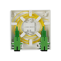 Caja de terminales ópticas FTTH compacta de 1-2 puertos Caja de escritorio blanca Caja de distribución y conexión de cable de fibra óptica