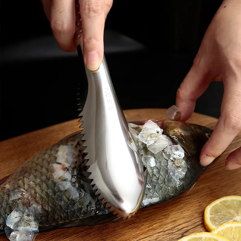 Fish Cleaning Tool Kitchen Gadget Convenient Planer Scaler Scraper Fish Skin Brush Peeler Remover Tool
