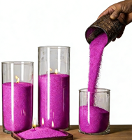 Cire de soja naturelle en poudre, parfumée, colorée, inodore, pour bougies, en seau de un kilo, avec pigments violets de palme, pour bougies en cire perlée et bougies en sable