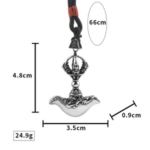 สร้อยคอสแตนเลสพระพุทธเจ้าเครื่องรางสร้อยคอจี้ Vajra คลาสสิกพระพุทธผู้หญิงเครื่องประดับย้อนยุค - Product Image 3