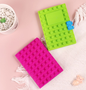 Wholesale A6 Creative Silicone <b>Notebook</b> Logo Building Block Gifts Student Stationery Notepad Reusable Waterproof - Product Image 2