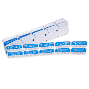 Billets de tombola bleus en gros, 250 feuilles par pile, perforés, pour événements - Product Image 4