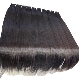 Extensiones de Cabello Liso Natural Súper Doble Trama con Clip, 100% Cabello Humano Virgen Vietnamita de Donante Único, Precio Mayorista - Product Image 6
