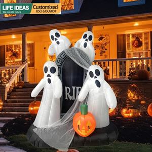 हेलोलिन ने 6 फीट हेलोलीन इंफ्लेटेबल स्मूकी भूत को टोम्बस्टोन और एलईडी लाइट के साथ उड़ा दिया - Product Image 2