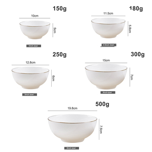 Bắc Âu phong cách sang trọng vàng rim gốm bộ đồ ăn nhà hàng thực phẩm Phục Vụ Nhà bếp sứ Ramen Trắng Súp xương Trung Quốc Bát Bộ - Product Image 2