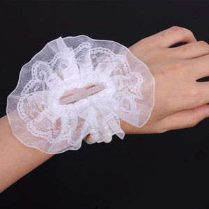 Perle Hand Blume Braut Hochzeit Perle Handgelenk Blume Brautjungfer Armband Blume Knospe Seide Hand Blume Tablett - Product Image 3